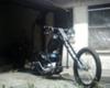  1968 BSA CHOPPER project motorcycle with a flat black frame and lots of chrome