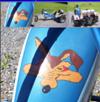 1976  VW Trike w Wiley the Coyote and The Roadrunner Cartoon Characters Artwork on the Tank - Custom Paint!
