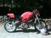 2005 Ducati Monster S4R w Red with white Rally stripe, white Marchesini 5-spoke wheels
