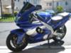 Blue 2005 Yamaha YZF600R 599 cc frame sliders