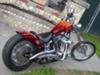 Custom Harley Chopper Rear Fender Wheel and Exhaust 