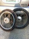 front and rear spoke wheels for a 1960 Honda motorcycle
