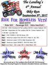 The Landing's Motorcycle Ride For Homeless Vets Flyer