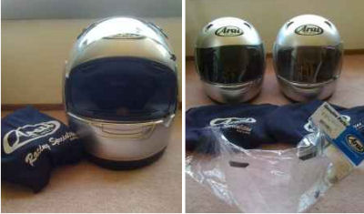 Silver Arai Quantum Motorcycle Helmets Small