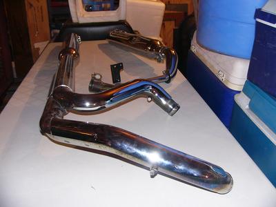 Used Stock Harley Davidson Touring Exhaust Pipes Mufflers for a 2012 Harley Davidson Electra Glide Ultra Classic FLT touring motorcycle 65846-10 FLT 1584 1688 (this photo is for example only; please contact seller for pics of the actual motorcycle parts for sale in this classified)
