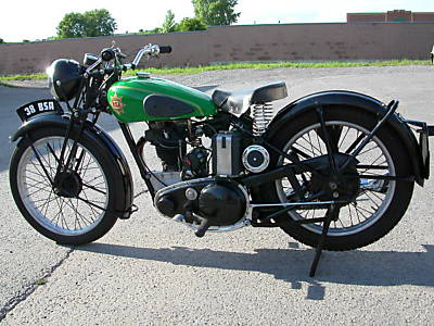 Lime Green 1938 BSA B24 350cc Empire Star motorcycle