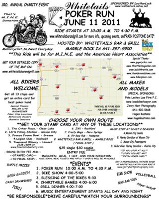 3rd Annual Whitetails Poker Run in Marble Rock Iowa