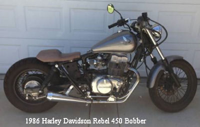 1986 Honda Rebel 450 Bobber Motorcycle (this photo is for example only; please contact seller for pics of the actual motorcycle for sale in this classified)