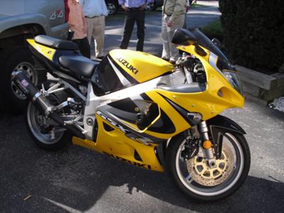 Bright Yellow 2000 Suzuki GSXR 750 Motorcycle
