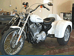 2004 Harley Davidson Sportster Trike Conversion Kit w Pearl White paint color