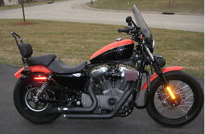 2008 Harley Davidson Sportster Nightster 2 tone custom Black and Orange motorcycle paint