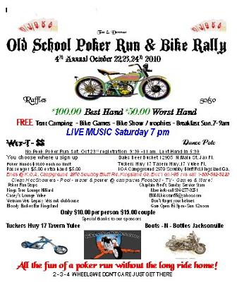4th Annual Old School Poker Run & Bike Rally Flyer