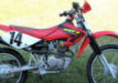 used honda xr100 dirt bike racing red white yellow motorcycle