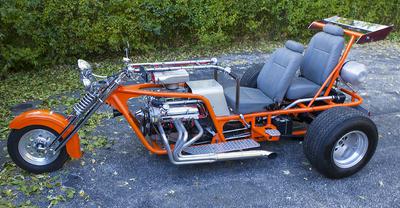 Automatic Custom V8 Trike Motorcycle Powered with a Chevy Engine 