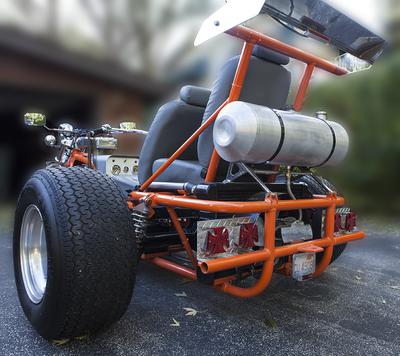Custom V8 Trike Motorcycle Powered with a Chevy Engine 
