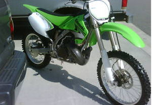 lime green and white KX250R dirt bike dirtbike 2007 Kawasaki KX