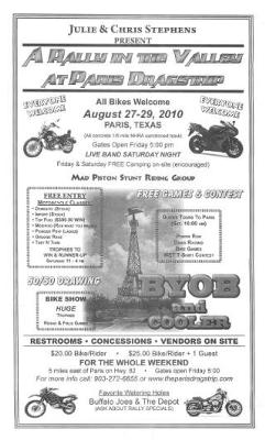 A Rally in the Valley at The Paris Texas Dragstrip Flyer