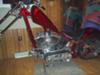 2001 Harley Davidson Chopper Candy Apple Red Ghost Flames on Motorcycle Paint Job