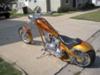 2005 American Ironhorse LSC Chopper 111 Cubic Inch STS motorcycle and Pagan Gold motorcycle paint with Orange Flames