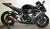 2006 Suzuki GSXR 1000 w grey and black paint color option and an upgraded carbon-fiber Scorpion exhaust