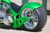 Candy Apple Green Pearl White Paint Color and Silver-Leaf graphicsCustom Pro Street Motorcycle Wide Rear Tire and Fender (example only; please contact seller for pics)