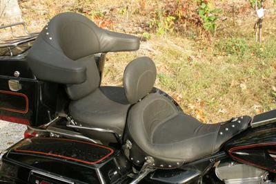 Used Harley Mustang motorcycle seat and 2 backrests