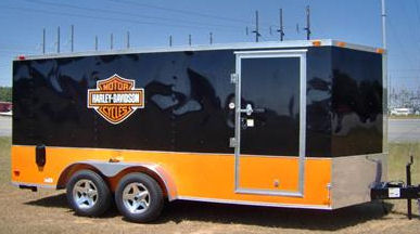 used custom harley davidson motorcycle towing touring hauling enclosed trailer for sale